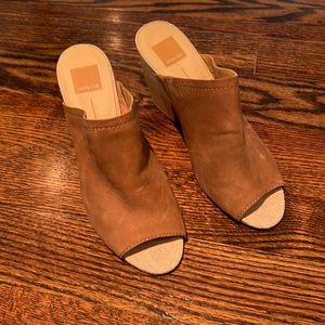 Dolce Vita Leather Brown Open Toe Mules 10